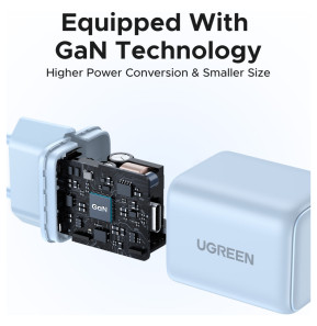 Chargeur Ugreen X513 USB-C 30W GaN Bleu (65010) — image 2