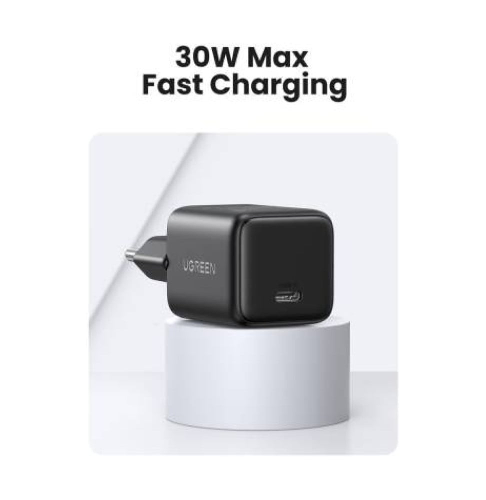 Chargeur Ugreen X513 USB-C 30W GaN Noir (65007)