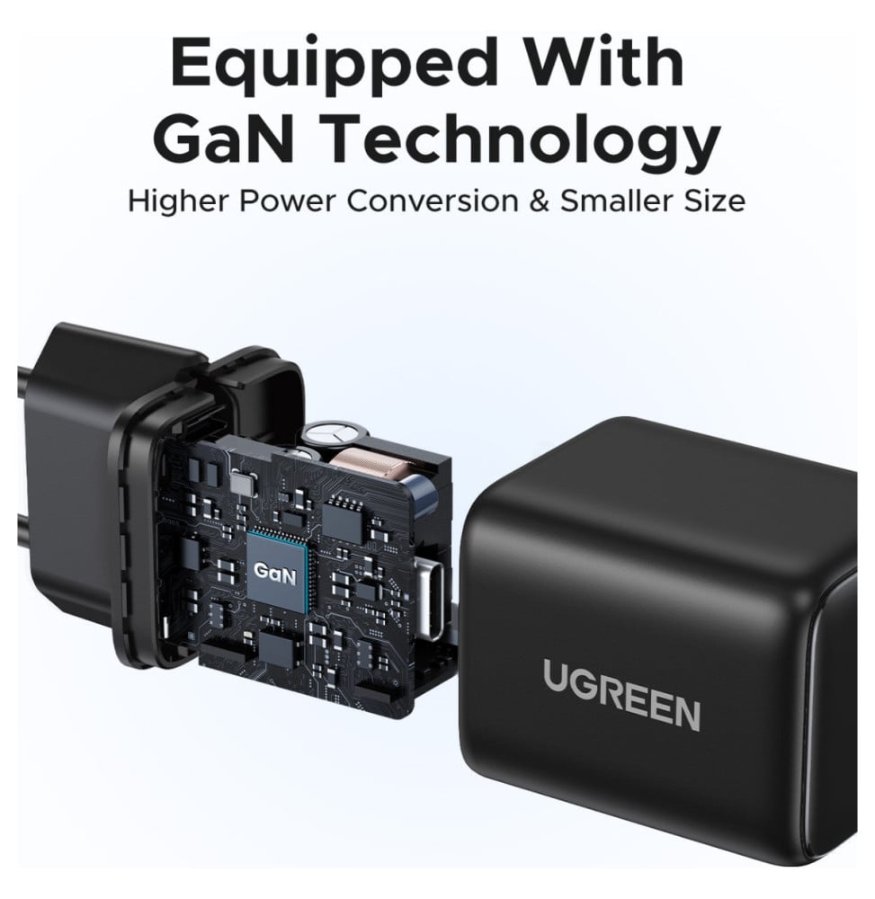 Chargeur Ugreen X513 USB-C 30W GaN Noir (65007)