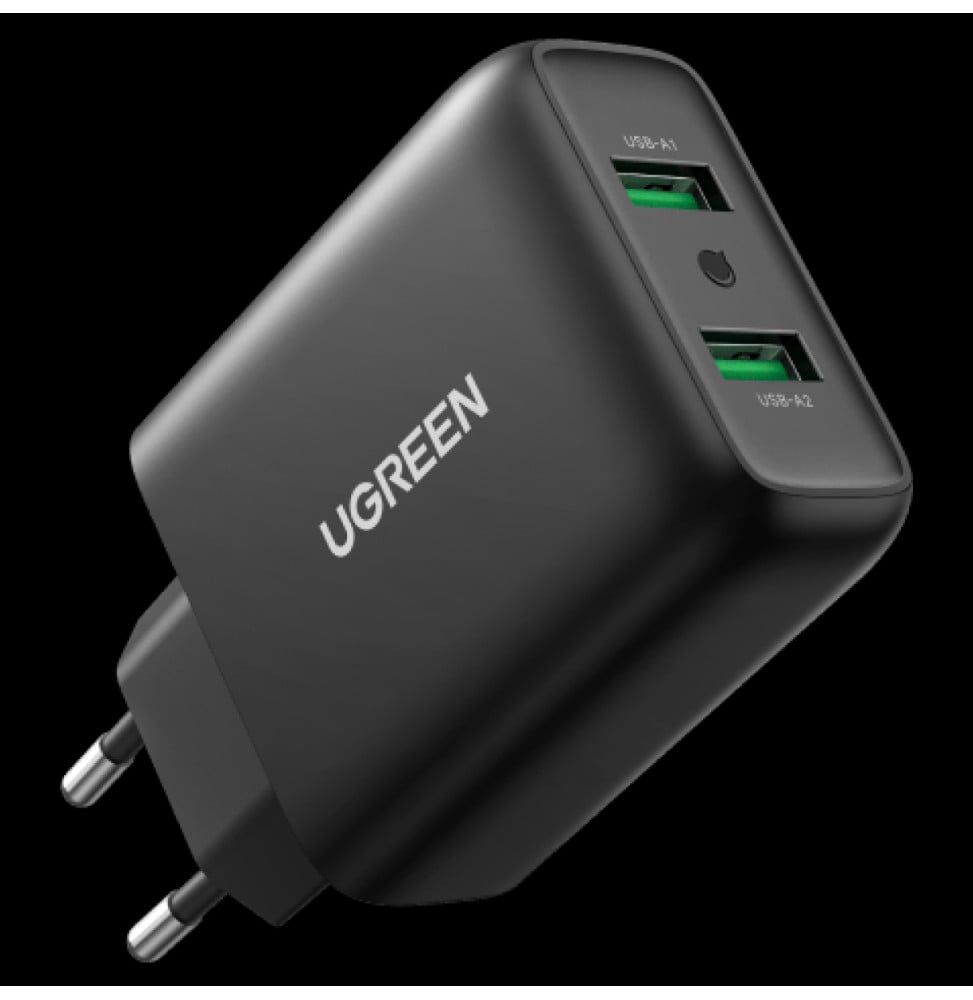 Chargeur secteur Ugreen 36W Quick Charge 3.0 2 ports USB-A Noir (10216)