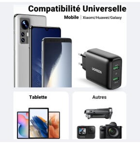 Chargeur secteur Ugreen 36W Quick Charge 3.0 2 ports USB-A Noir (10216) — image 6