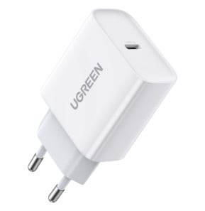 Chargeur Ugreen USB-C 20W PD avec câble USB-C vers Lightning MFi 1 m Blanc (50698)