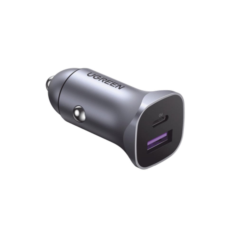 Chargeur de voiture Ugreen CD130 30W USB-C et USB-A Gris (40858)