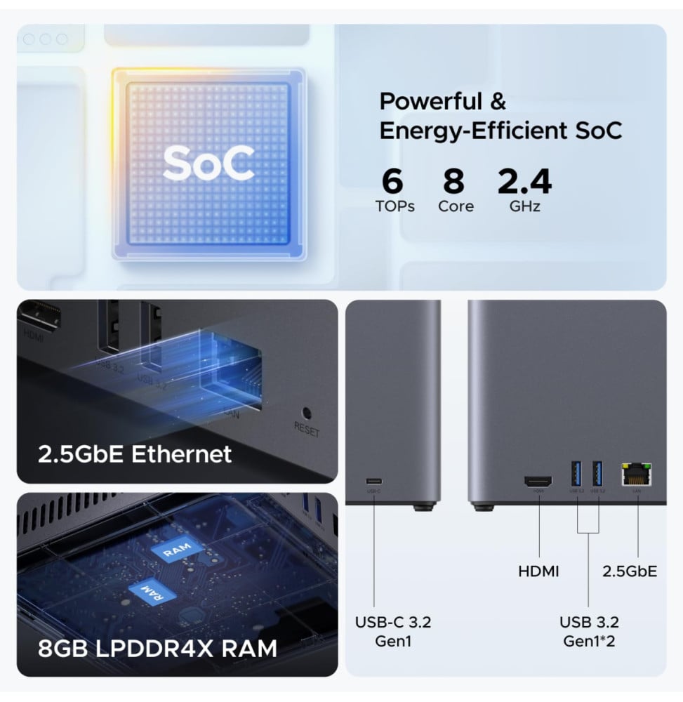 Serveur NAS 4 baies Ugreen NASync DH4300 Plus (85660)