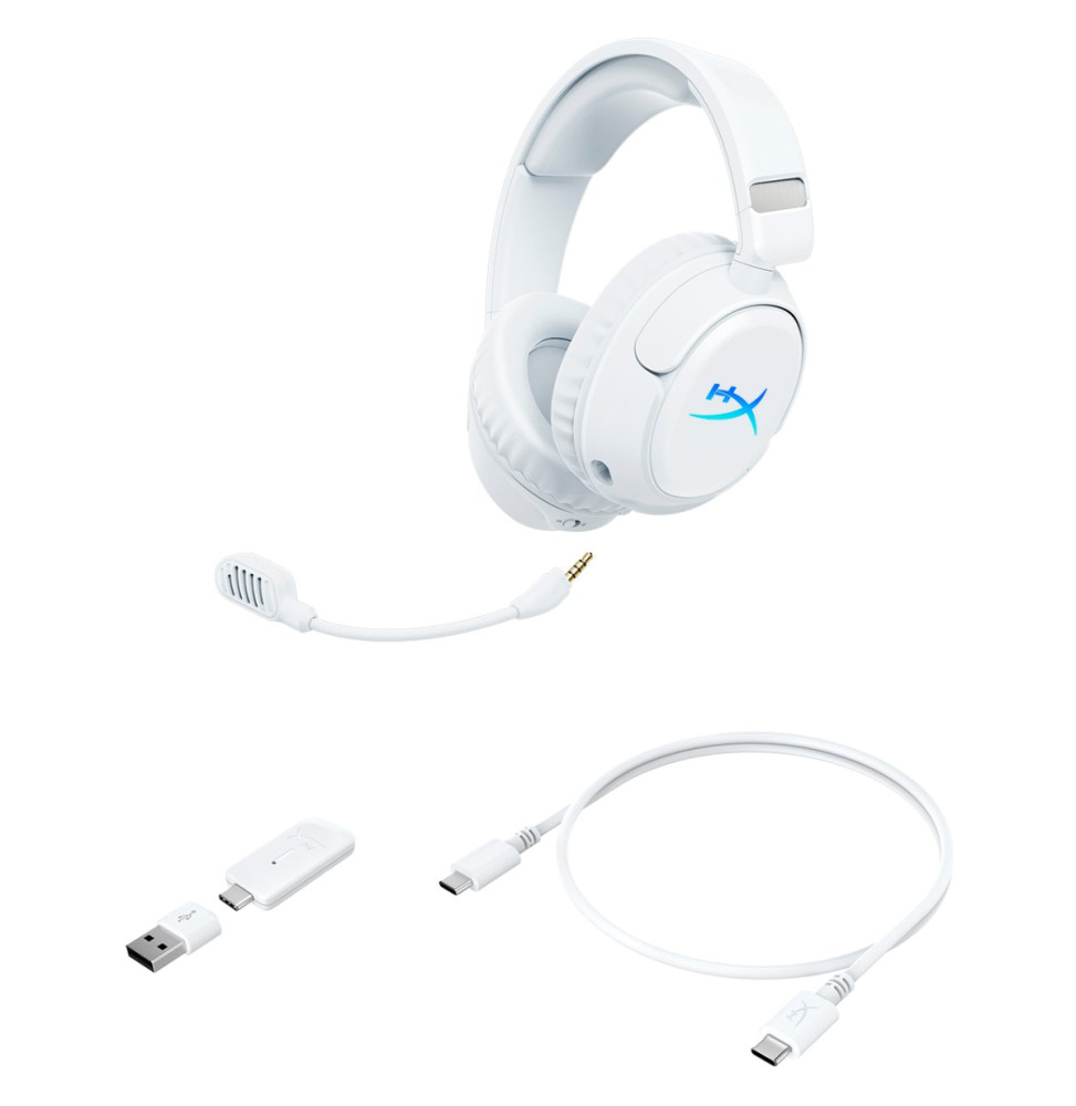 HyperX Cloud Flight 2 Wireless Bluetooth Gaming Headset, White (B5VC5AA) — image 9
