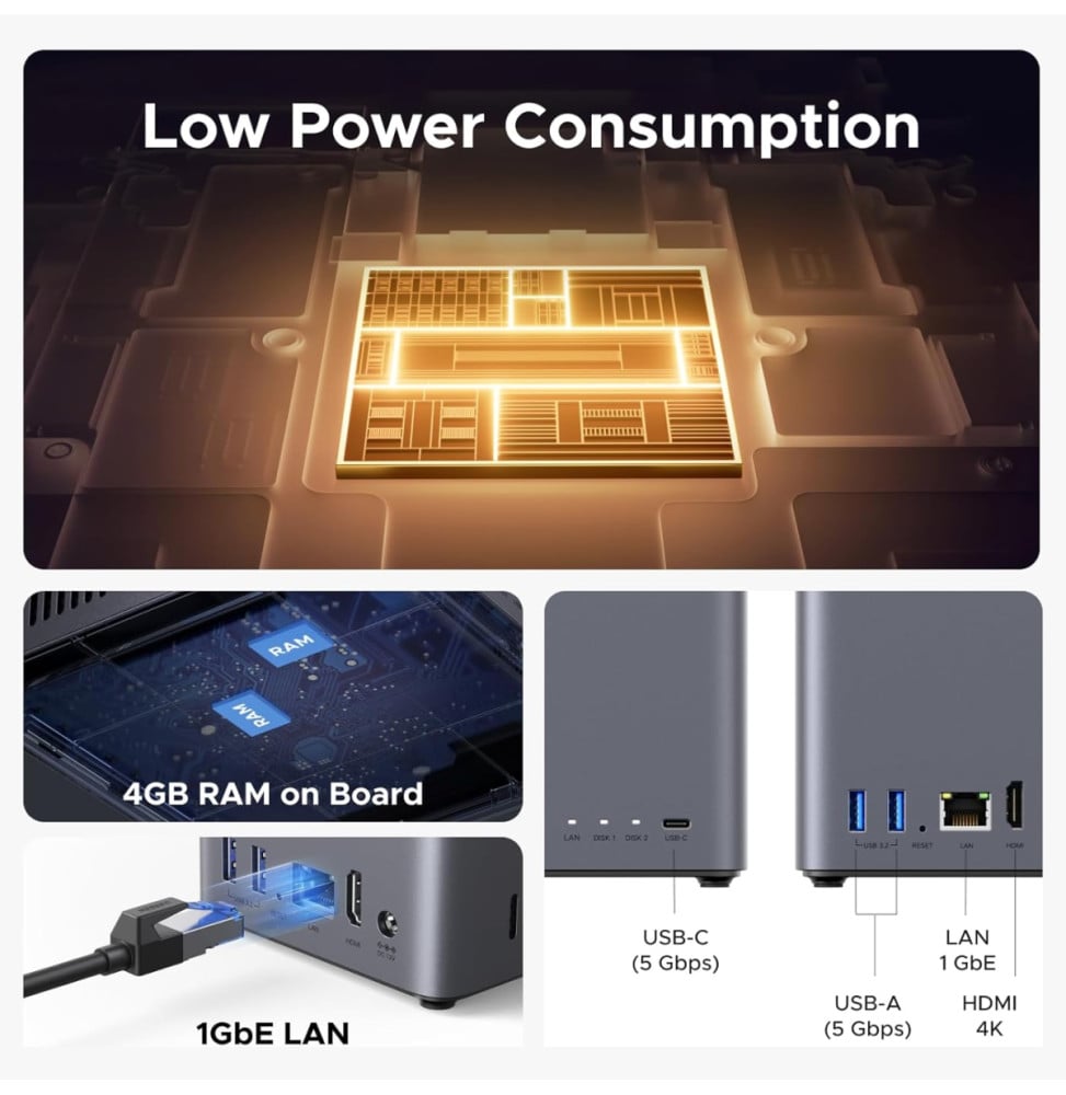 Serveur NAS 2 baies Ugreen NASync DH2300 (95998)