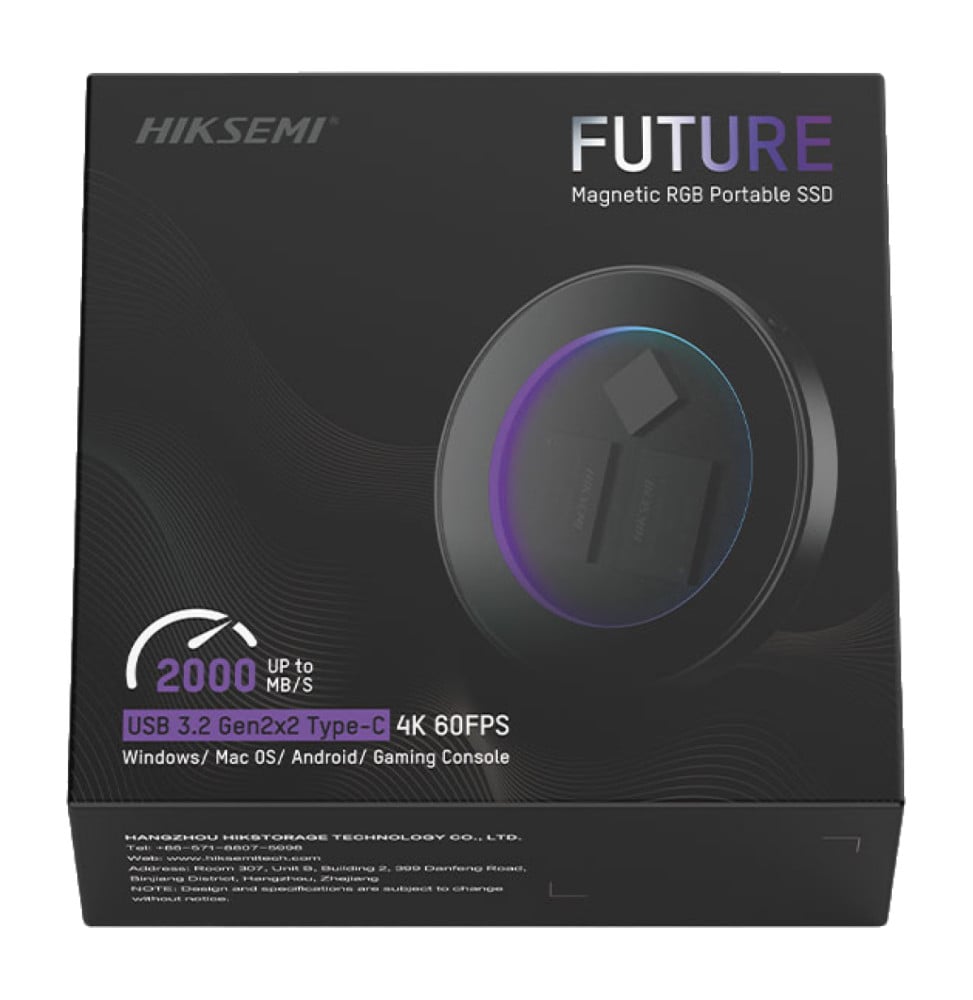 Disque dur portable SSD magnétique RGB Hiksemi Elite 9S FUTURE Type-C 1 To Noir (HS-ESSD-ELITE9S 1T)