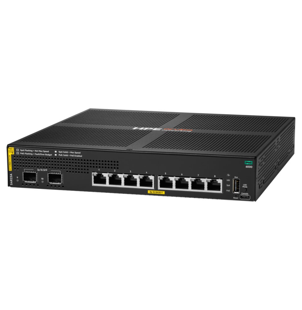 HPE Aruba Networking CX 6000 Managed Switch 8 Ports Class 4 PoE 2 SFP 67 W (S4R23A) — image 1