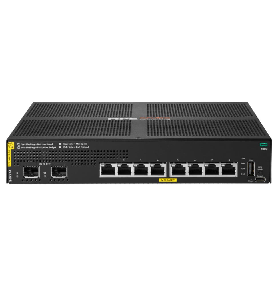 HPE Aruba Networking CX 6000 Managed Switch 8 Ports Class 4 PoE 2 SFP 67 W (S4R23A) — image 2