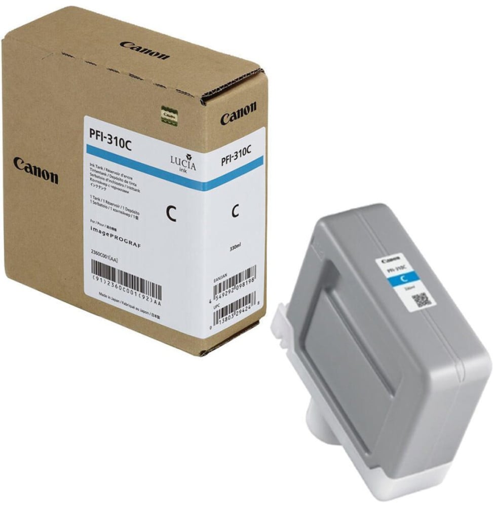 Canon PFI-310C Cyan 330 ml - Original Canon Ink Cartridge (2360C001AA) — image 1