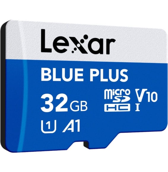 Carte microSD Lexar BLUE PLUS microSDHC UHS-I 32 Go 100 Mo/s avec adaptateur SD (LMSBLPL032G-BNANG)