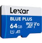 Carte microSD Lexar BLUE PLUS microSDXC UHS-I 64 Go 100 Mo/s avec adaptateur SD (LMSBLPL064G-BNANG)
