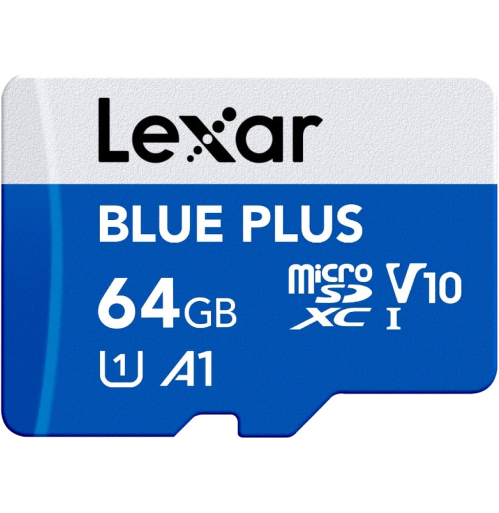 Carte microSD Lexar BLUE PLUS microSDXC UHS-I 64 Go 100 Mo/s avec adaptateur SD (LMSBLPL064G-BNANG) — image 2