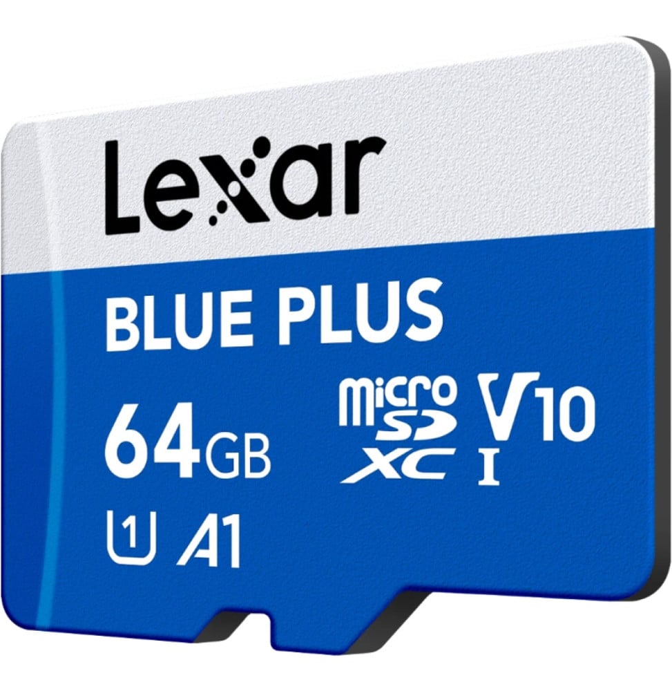 Carte microSD Lexar BLUE PLUS microSDXC UHS-I 64 Go 100 Mo/s avec adaptateur SD (LMSBLPL064G-BNANG) — image 3