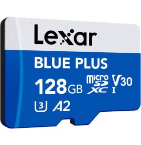 Carte microSD Lexar BLUE PLUS microSDXC UHS-I 128 Go 170 Mo/s avec adaptateur SD (LMSBLPL128G-BNANG)