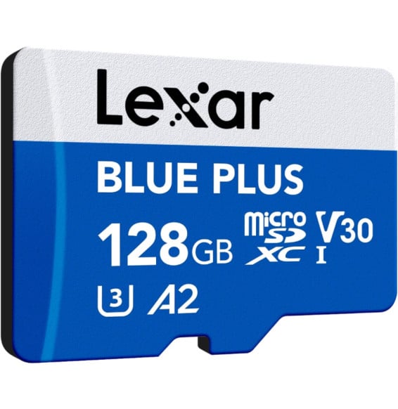 Lexar BLUE PLUS microSDXC UHS-I 128 GB 170 MB/s microSD Card with SD Adapter (LMSBLPL128G-BNANG)