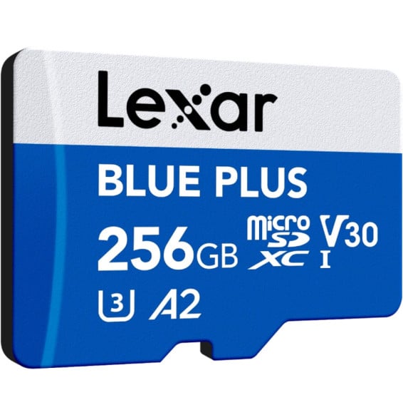 Carte microSD Lexar BLUE PLUS microSDXC UHS-I 256 Go 170 Mo/s avec adaptateur SD (LMSBLPL256G-BNANG)