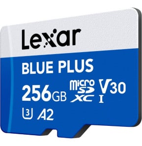 Carte microSD Lexar BLUE PLUS microSDXC UHS-I 256 Go 170 Mo/s avec adaptateur SD (LMSBLPL256G-BNANG) — image 3