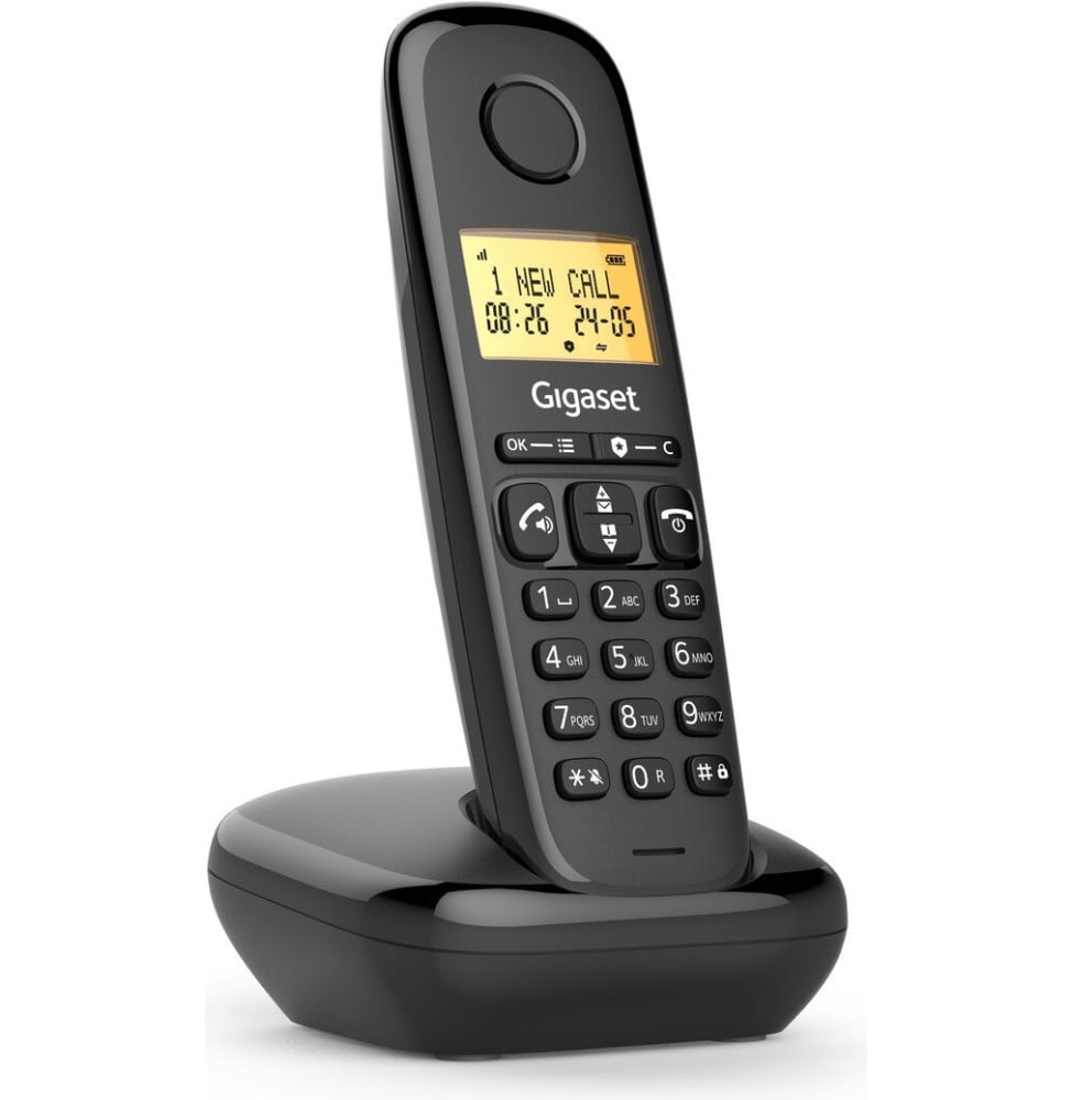Téléphone sans fil Gigaset BASIC 100 DECT noir (S30852-H3206-N101)