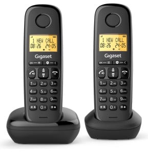 Téléphone sans fil Gigaset BASIC 100 Duo DECT noir avec 2 combinés (L36852-H3206-N101)