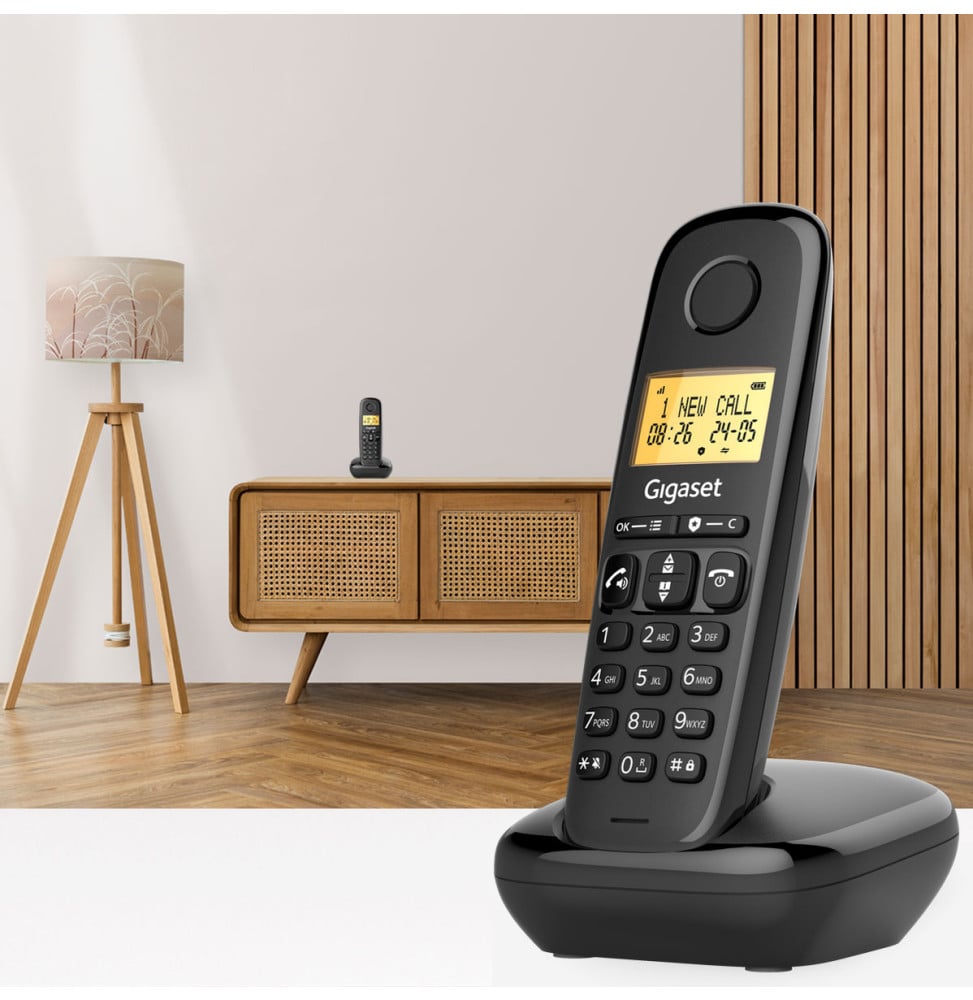 Téléphone sans fil Gigaset BASIC 100 Duo DECT noir avec 2 combinés (L36852-H3206-N101) – vue 5