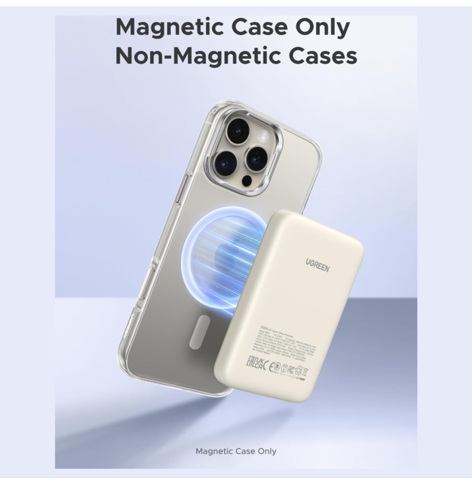 Ugreen Magnetic Wireless Power Bank 10000 mAh 20 W Beige (25208) — image 2