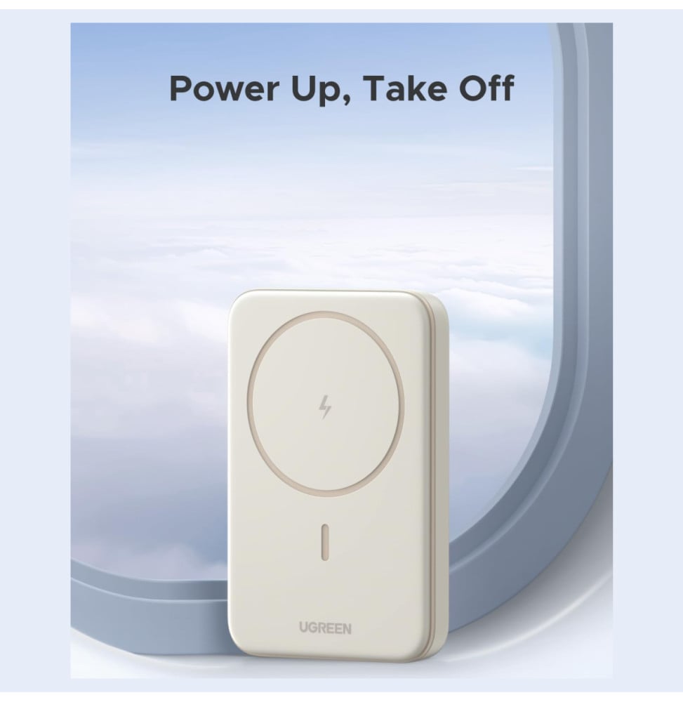 Batterie externe magnétique sans fil Ugreen 10000 mAh 20 W Beige (25208)