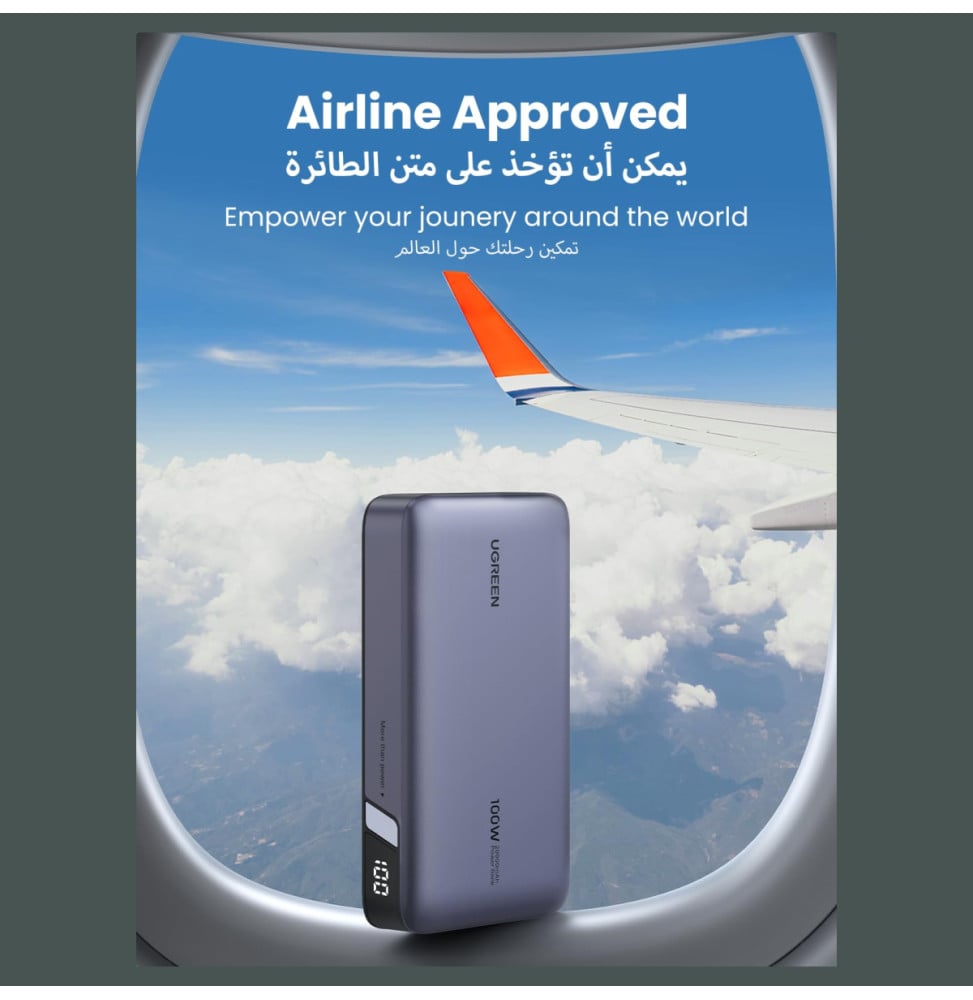 بطارية خارجية Ugreen Nexode بسعة 20000 mAh و100 W رمادي (25188) — صورة 8