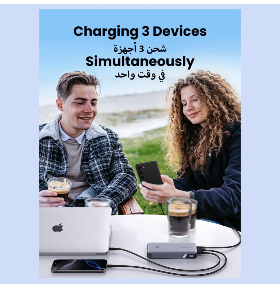 بطارية خارجية Ugreen Nexode بسعة 20000 mAh و100 W رمادي (25188) — صورة 10