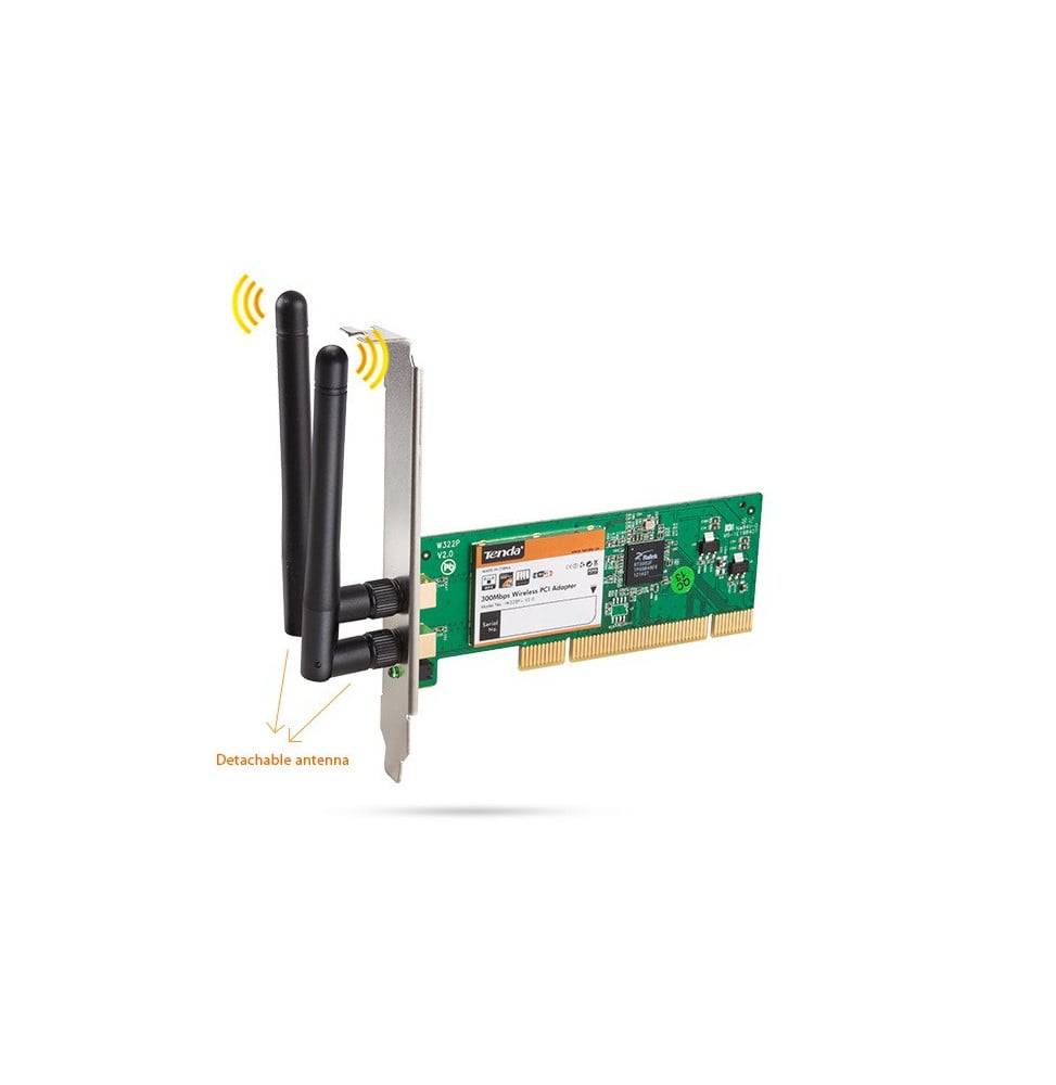 Carte Wi-Fi Tenda Wireless N300 PCI Express Adapter (W322E)