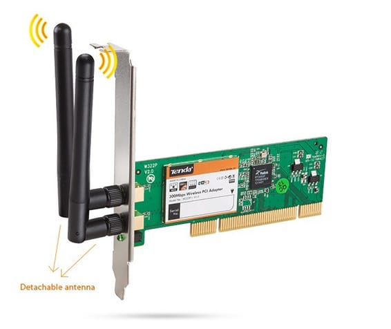 Carte Wi-Fi Tenda Wireless N300 PCI Adapter (W322P+)