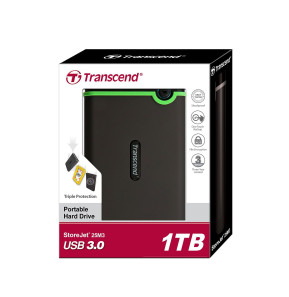Disque dur USB 3.0 externe Anti-choc portable 1 TB Transcend StoreJet 25M3 - 2.5"