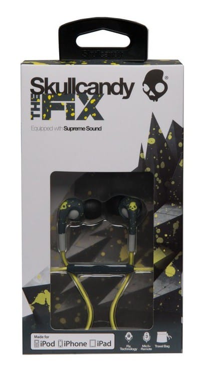 Ecouteurs Skullcandy THE FIX avec microphone Vert/Jaune pour tablette et smartphone