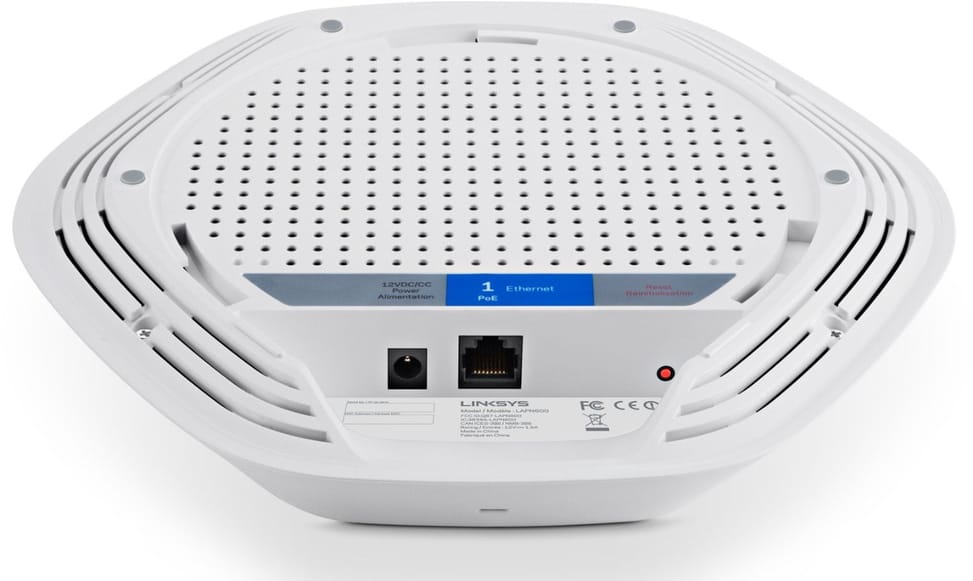 Point d'accès Wi-Fi Linksys 2.4GHZ N300 avec PoE et 2 antennes PoE (Montage au plafond)