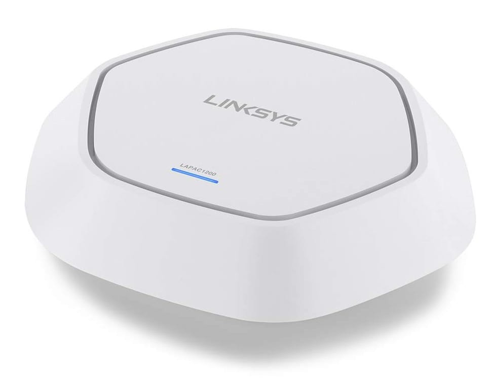 Point d'accès Wi-Fi Linksys Double bande 2,4 + 5 GHz N600 avec PoE (Montage au plafond)