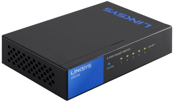 Switch Gigabit 5 ports LGS105 Linksys pour les entreprises à poser sur bureau