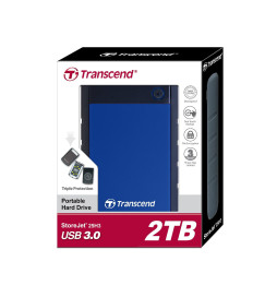 Disque dur USB 3.0 externe Anti-choc portable Transcend Storejet 2TB