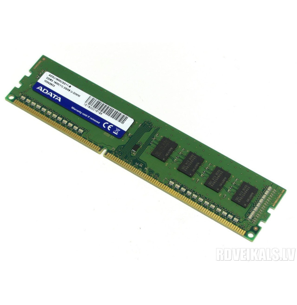 Barrete mémoire ADATA 2 Go DDR3 1600 240 Pin Unbuffered DIMM pour Ordinateur de bureau