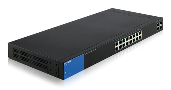 Switch POE+ administrable Linksys 18-Port Business Smart Gigabit LGS318P (16 ports + 2 ports combo SFP)