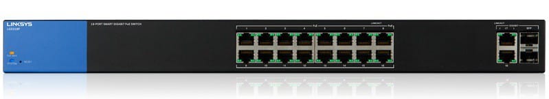 Switch administrable Linksys 18-Port Business Smart Gigabit LGS318 (16 ports + 2 ports combo SFP)