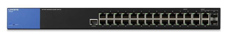 Switch POE+ administrable Linksys 26-Port Business Smart Gigabit LGS326P (24 ports + 2 ports combo SFP)
