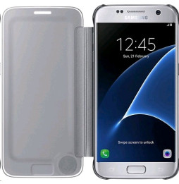 Clear View Cover Samsung S7 - Silver