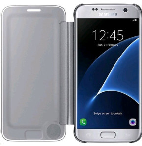 Clear View Cover Samsung S7 - Silver