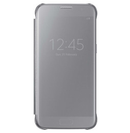 Clear View Cover Samsung S7 - Silver