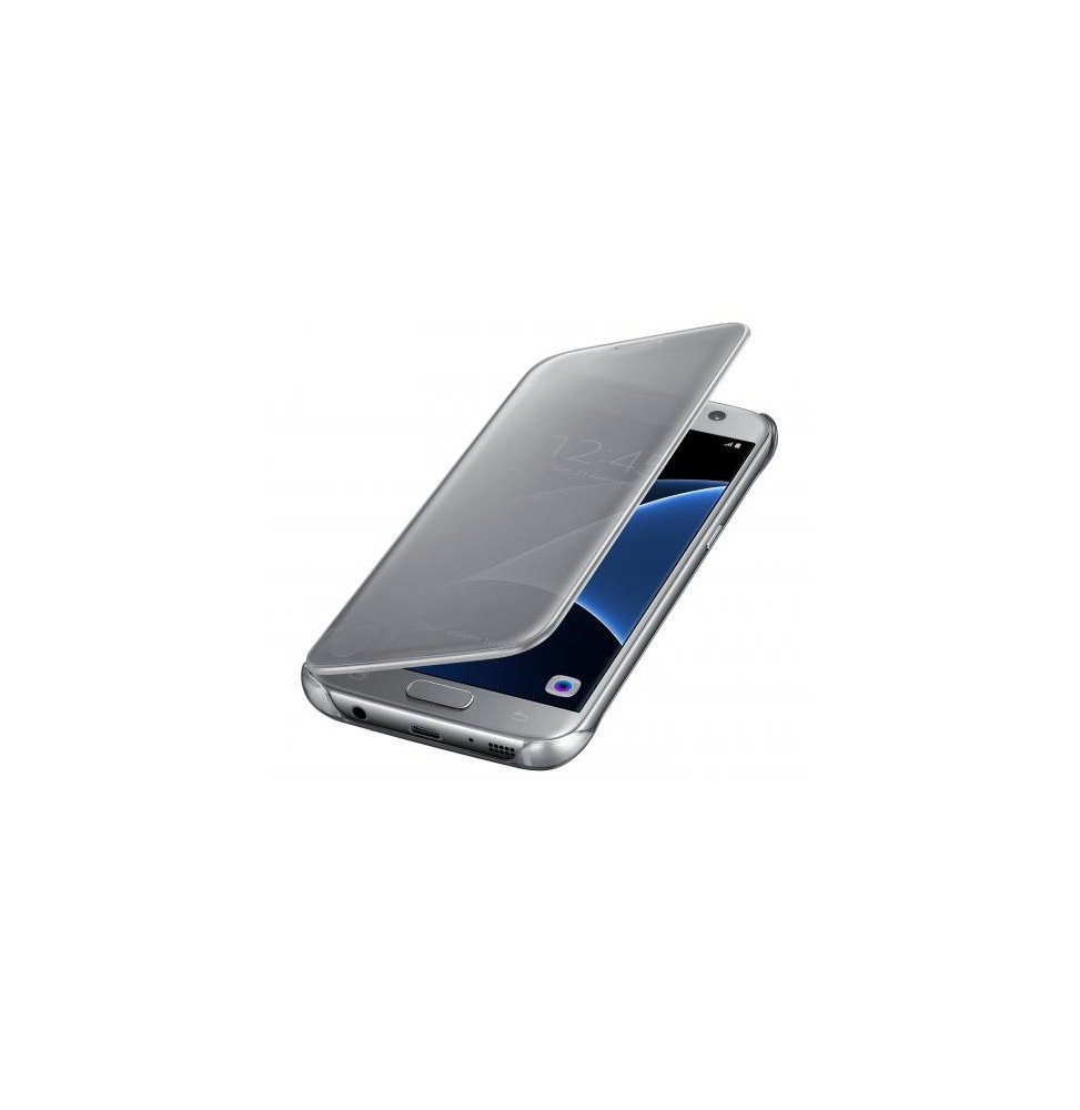Clear View Cover Samsung S7 - Silver