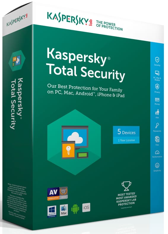 Kaspersky Total Security 2017 Multi-Devices - 5 postes