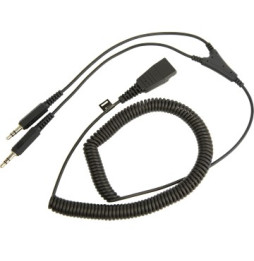 Cordon Jabra coiled Qd avec deux connecteurs jack 3.5 mm (8734-599)