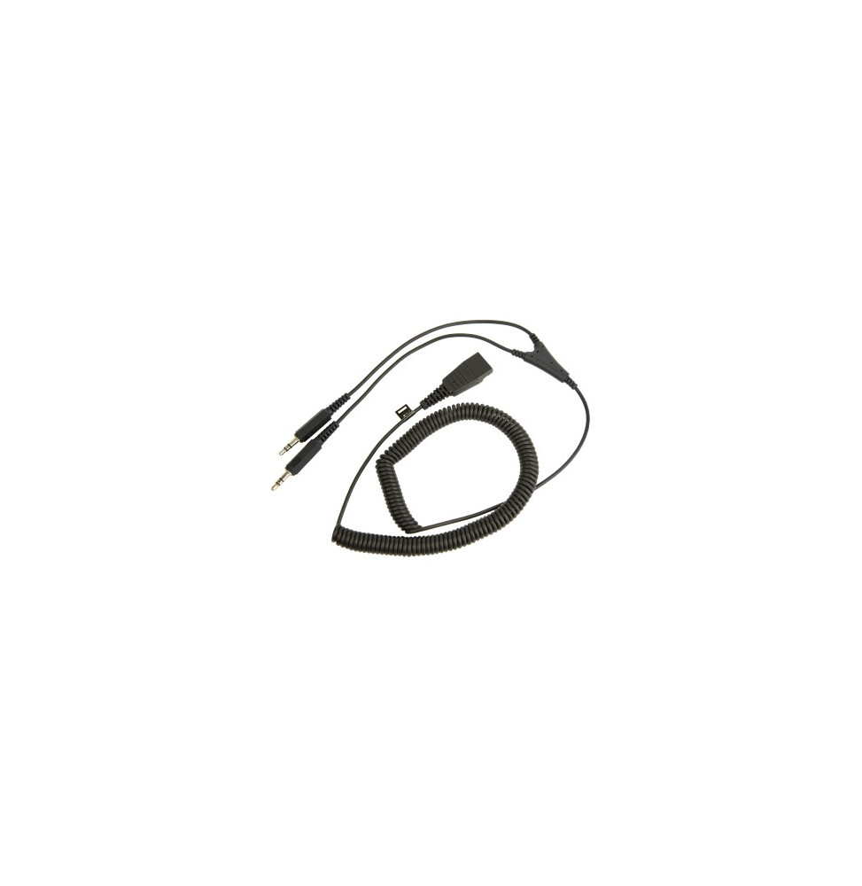Cordon Jabra coiled Qd avec deux connecteurs jack 3.5 mm (8734-599)
