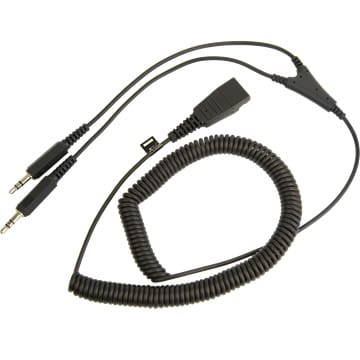كابل Jabra coiled Qd بموصلين jack 3.5 mm (8734-599) — صورة 1