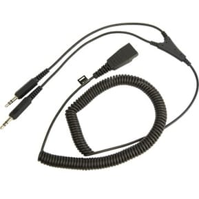 Cordon Jabra coiled Qd avec deux connecteurs jack 3.5 mm (8734-599)